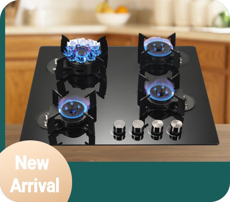 ALK New Design Glass Gas Hob – Featuring 4 Flip Burners for Precision Cooking are Available Now!